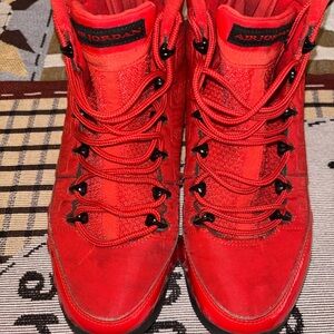 Jordan Red and Black High-Top Sneakers